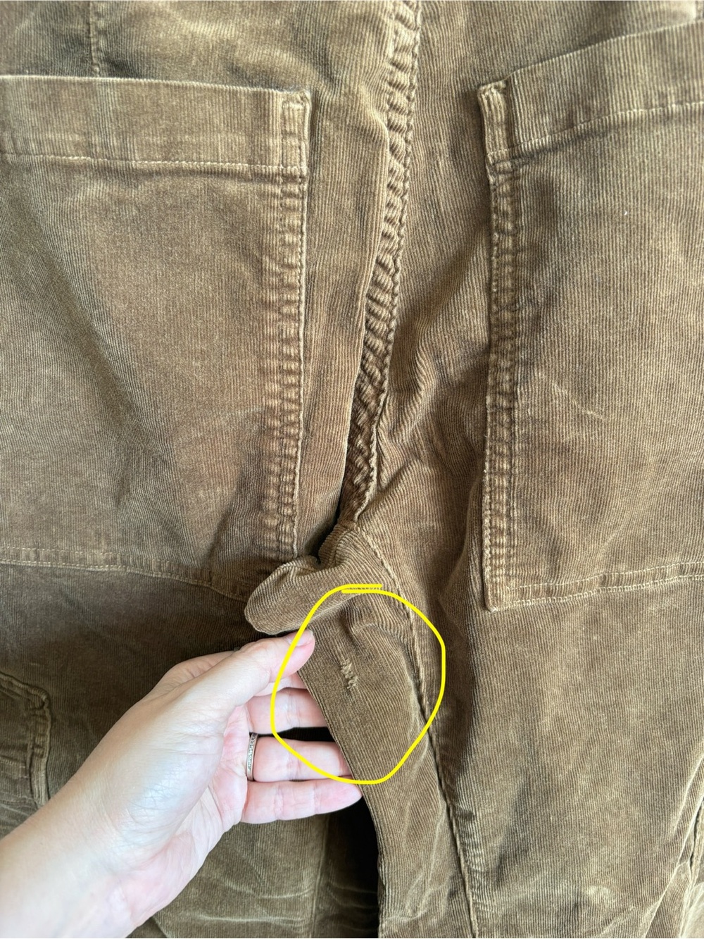 $268 NWOT Citizens Of Humanity “Marcelle” Cargo Pants in Brown Corduroy Sz 27 - Picture 13 of 13
